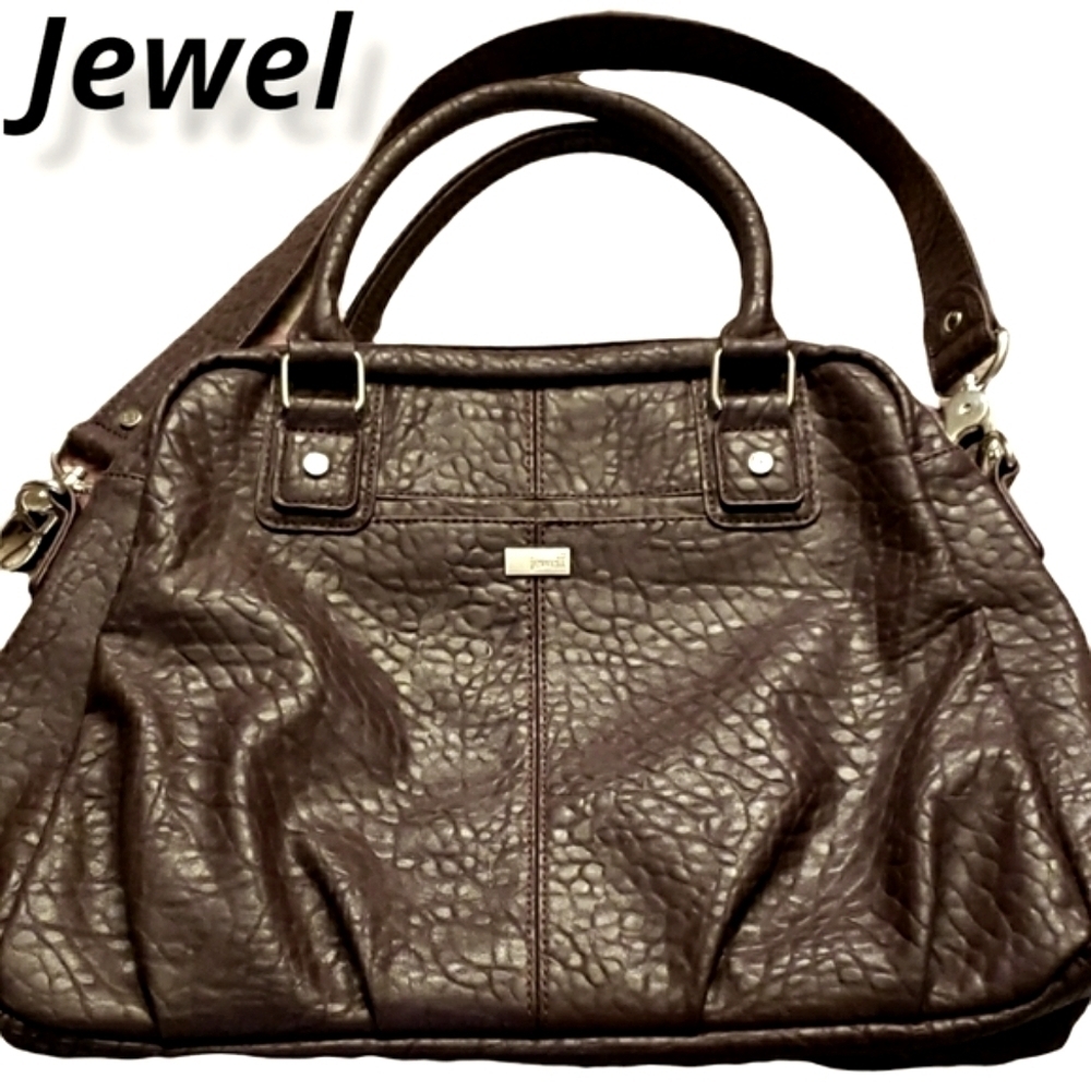 Thirty-One Jewell Satchel Shoulder Bag Cordovan Brown Pebble Faux Leather NWOT